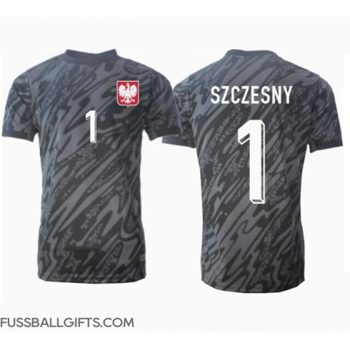 Polen Wojciech Szczesny #1 Torwart Fußballbekleidung Auswärtstrikot EM 2024 Kurzarm